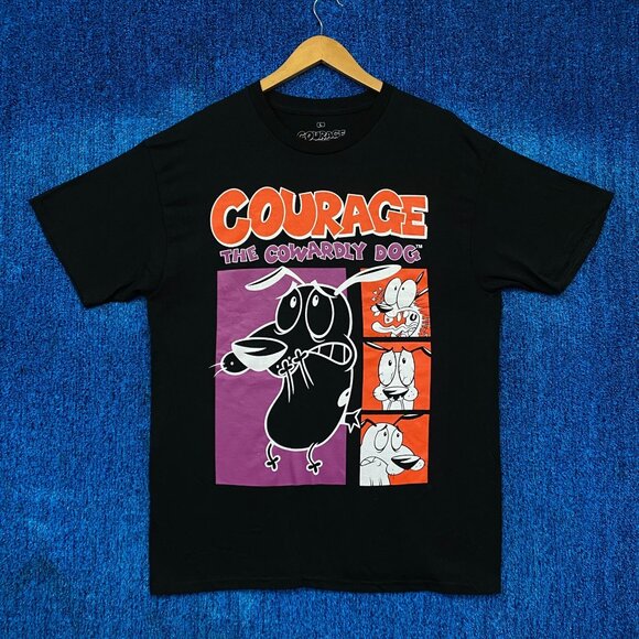 Courage the Cowardly Dog Freaking Out Cartoon Network Tee L - Picture 1 of 4